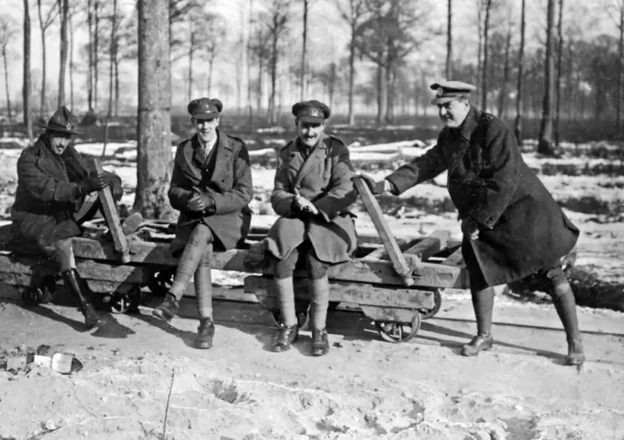 Framed Print : Forest control officers, Western Front, WW1