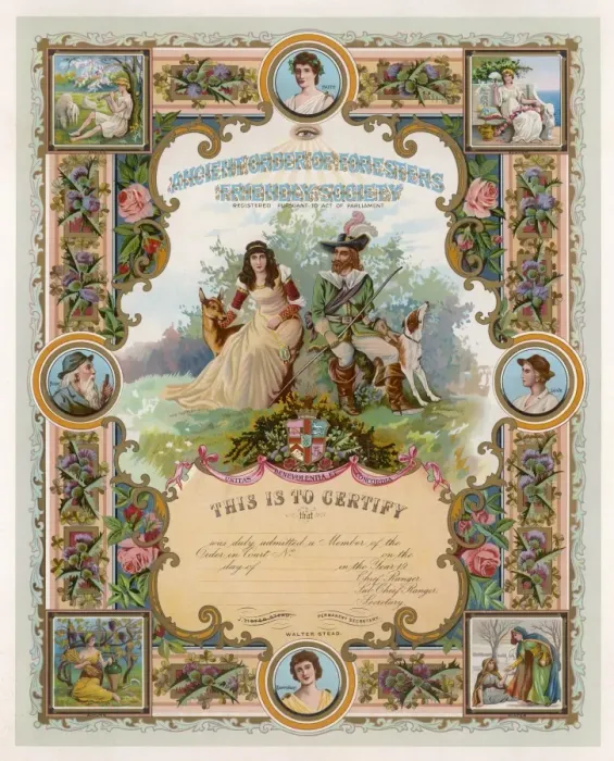 Framed Print : Foresters Certificate Framed Print : Foresters Certificate