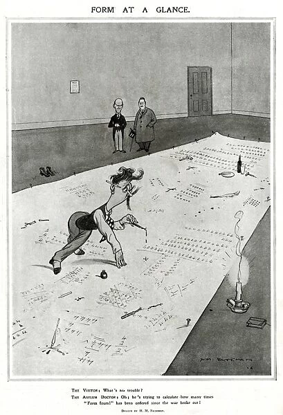 Form at a Glance. WW1, H. M. Bateman cartoon