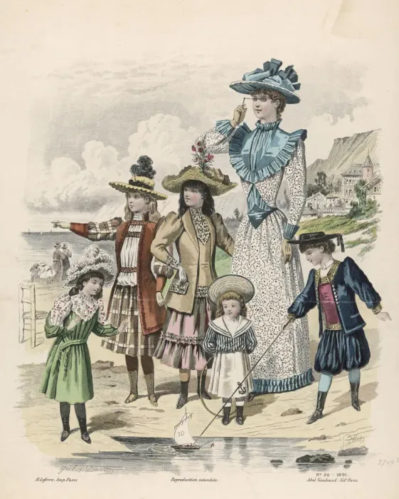 Framed Print : Formal Family at Seaside 1891 Framed Print : Formal Family at Seaside 1891