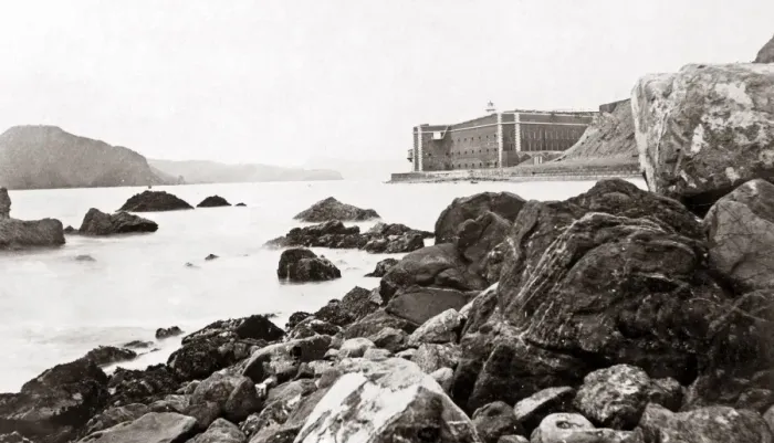 Framed Print : Fort Point and Golden Gate, San Farncisoc, circa 1890s Framed Print : Fort Point and Golden Gate, San Farncisoc, circa 1890s
