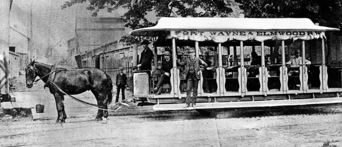 Framed Print : A Fort Wayne and Elmwood horse-drawn street car in Detroit Framed Print : A Fort Wayne and Elmwood horse-drawn street car in Detroit