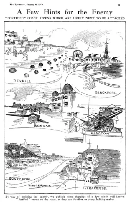 Framed Print : Fortified costal towns, 1915