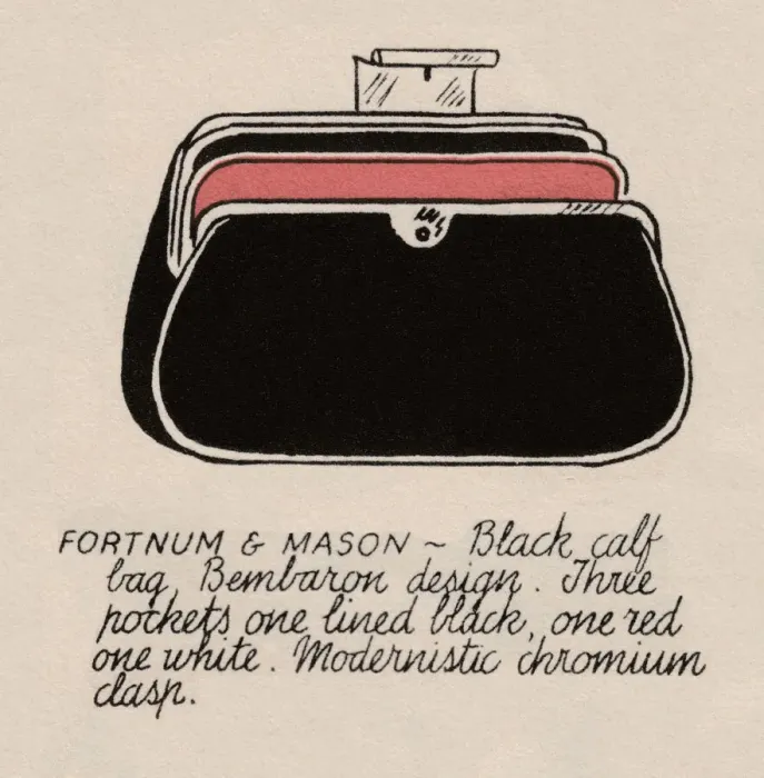 Framed Print : Bag. Fortnum and Mason. Black calf bag. Bembaron design Framed Print : Bag. Fortnum and Mason. Black calf bag. Bembaron design