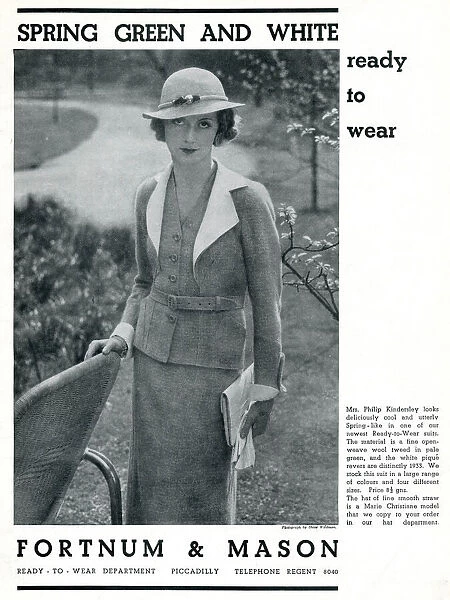 Fortnum & Mason fashion ad - Mrs Philip Kindersley