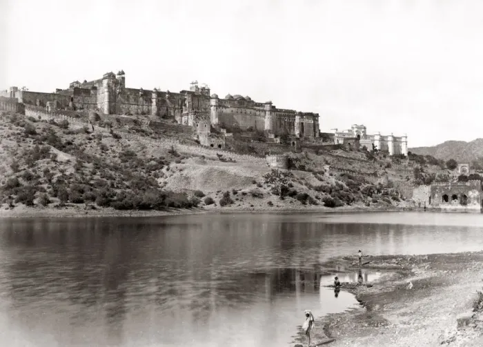 Framed Print : Fortress and river, Amer, Amber India, c. 1880 s Framed Print : Fortress and river, Amer, Amber India, c. 1880 s