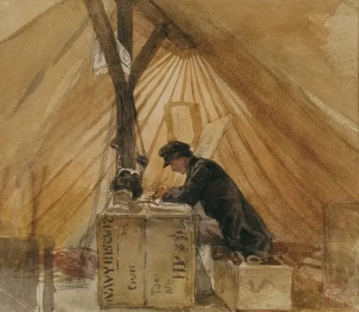 Framed Print : FORTUNY, Mariano (1838-1874). Our tent. Work Framed Print : FORTUNY, Mariano (1838-1874). Our tent. Work