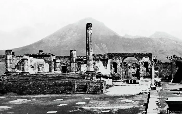 Framed Print : The Forum and Vesuvius, Pompeii, Italy, Victorian period Framed Print : The Forum and Vesuvius, Pompeii, Italy, Victorian period