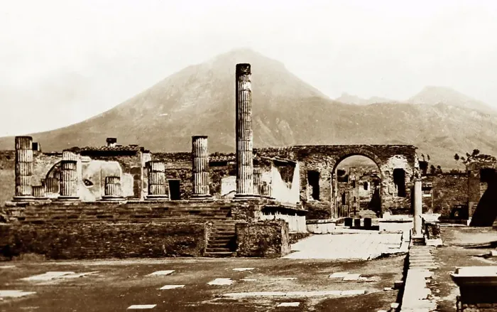 Framed Print : The Forum and Vesuvius, Pompeii, Italy, Victorian period Framed Print : The Forum and Vesuvius, Pompeii, Italy, Victorian period