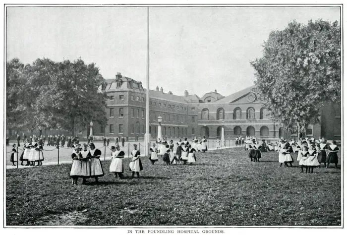 Framed Print : Foundling Hospital grounds 1900 Framed Print : Foundling Hospital grounds 1900
