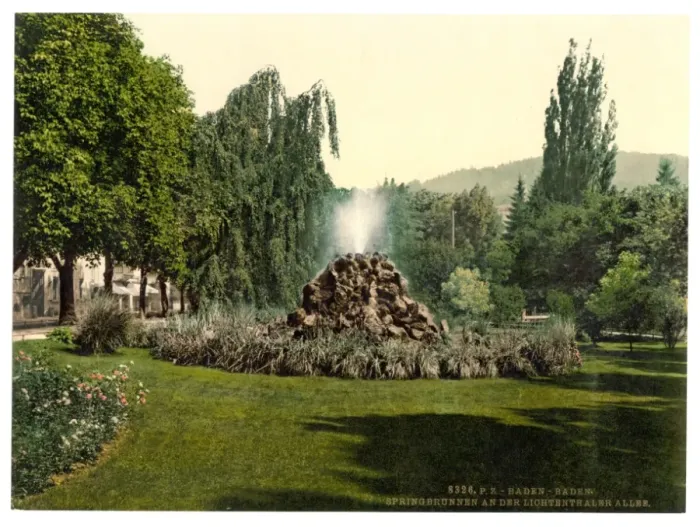 Framed Print : A Fountain in the Allee de Lichtenthal (i. e. Lichtentaler Al Framed Print : A Fountain in the Allee de Lichtenthal (i. e. Lichtentaler Al