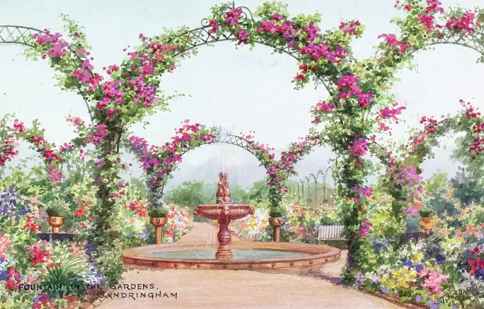Framed Print : Fountain in the Gardens, Sandringham, Norfolk Framed Print : Fountain in the Gardens, Sandringham, Norfolk
