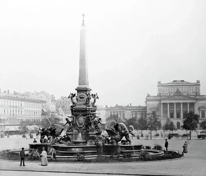 Framed Print : Fountain, Leipzig, Germany, Victorian period Framed Print : Fountain, Leipzig, Germany, Victorian period