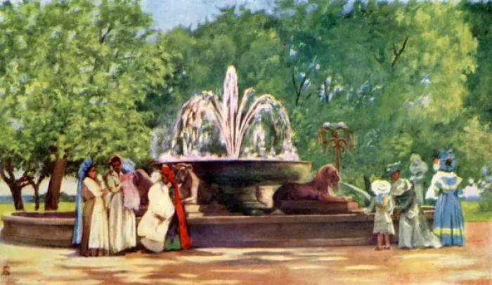 Framed Print : The Fountain Of Papparella In The Villa Nazionale Of Naples Framed Print : The Fountain Of Papparella In The Villa Nazionale Of Naples