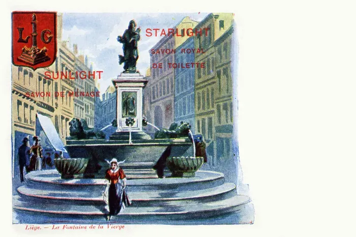 Framed Print : The Fountain of the Virgin, Liege, Belgium - Soap advert Framed Print : The Fountain of the Virgin, Liege, Belgium - Soap advert