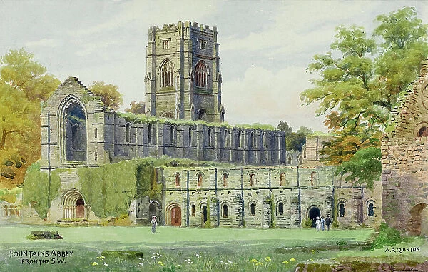 Fountains Abbey, North Yorkshire, viewed from the south west