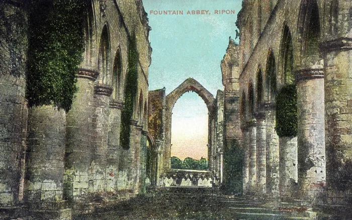 Framed Print : Fountains Abbey, Ripon, North Yorkshire. Date: circa 1908 Framed Print : Fountains Abbey, Ripon, North Yorkshire. Date: circa 1908