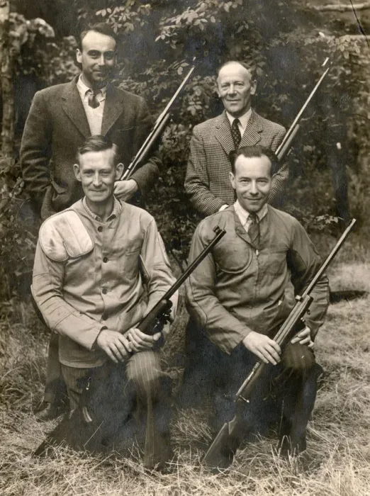 Framed Print : A Four-man British Shooting Party