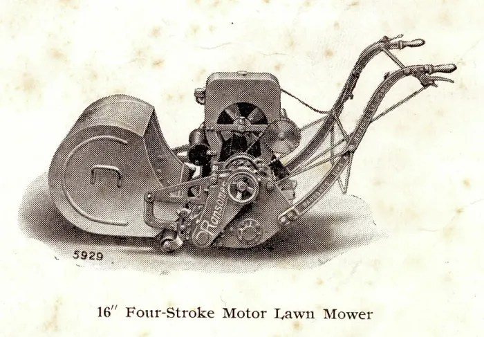Framed Print : Four-stroke motor lawn mower by Ransomes of Ipswich Framed Print : Four-stroke motor lawn mower by Ransomes of Ipswich