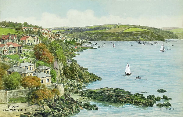 Fowey, Cornwall, viewed from Castle Hill