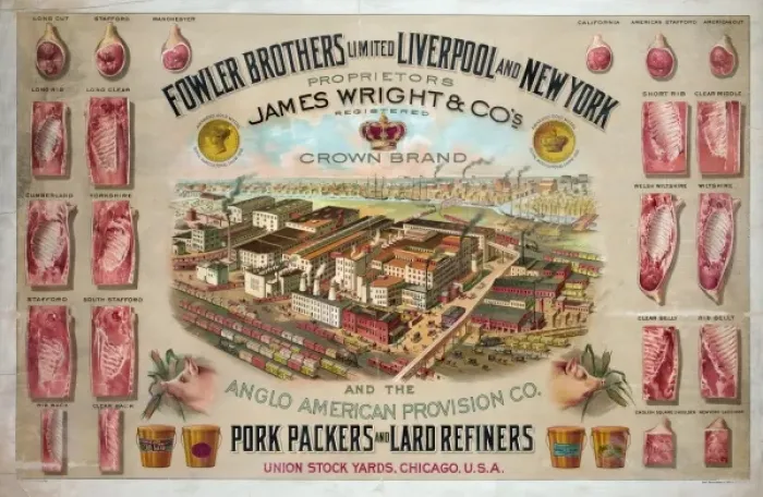 Framed Print : Fowler Brothers Limited Liverpool and New York. Pork packers Framed Print : Fowler Brothers Limited Liverpool and New York. Pork packers