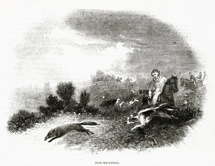 Framed Print : Fox-hunting scene Framed Print : Fox-hunting scene