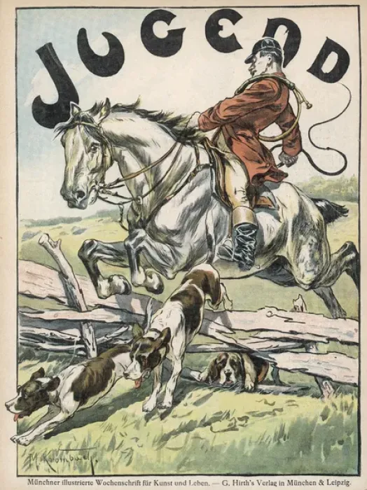 Framed Print : FOXS HUNT. Gentleman on a grey horse takes a fence Date: 1897 Framed Print : FOXS HUNT. Gentleman on a grey horse takes a fence Date: 1897