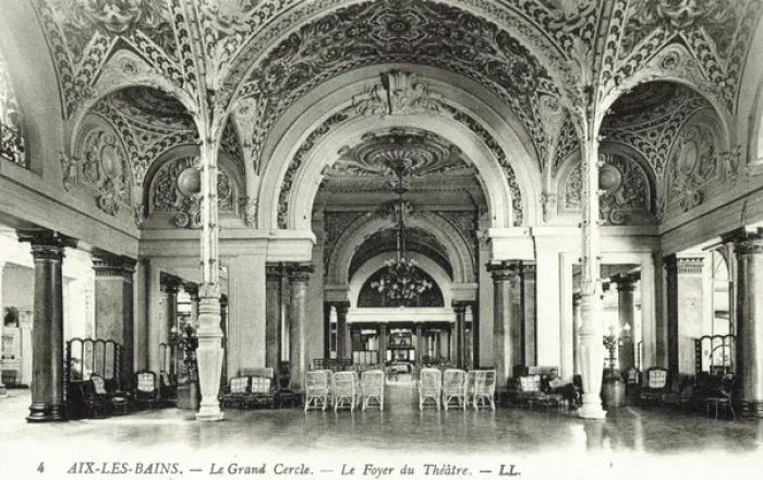 Framed Print : Foyer to the Theatre in Le Grand Cercle, Aix Le Bains Framed Print : Foyer to the Theatre in Le Grand Cercle, Aix Le Bains