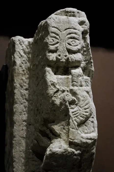 Framed Print : Fragment of door post. 6th-8th centuries. Sandstone