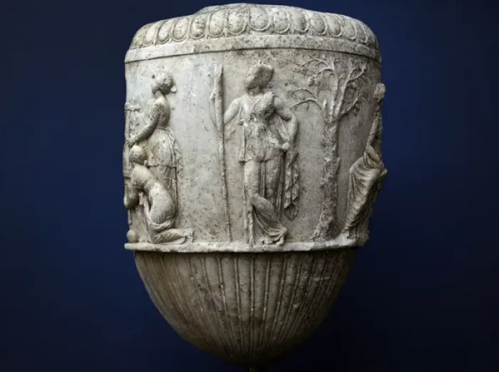 Framed Print : Fragment of a Krater. Italy 30-20 BC. Marble. Artemis Framed Print : Fragment of a Krater. Italy 30-20 BC. Marble. Artemis