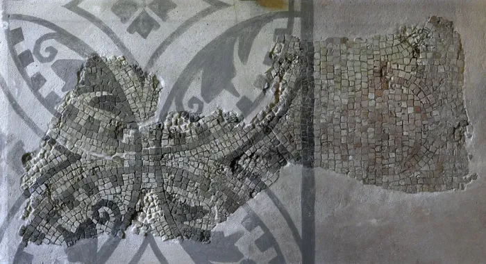 Framed Print : Fragment of mosaic with geometric decoration Framed Print : Fragment of mosaic with geometric decoration