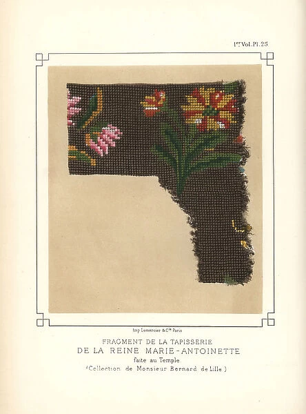 Fragment of a tapestry by Queen Marie Antoinette