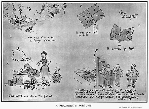 A Fragments Fortune by Bruce Bairnsfather, WW1 cartoon
