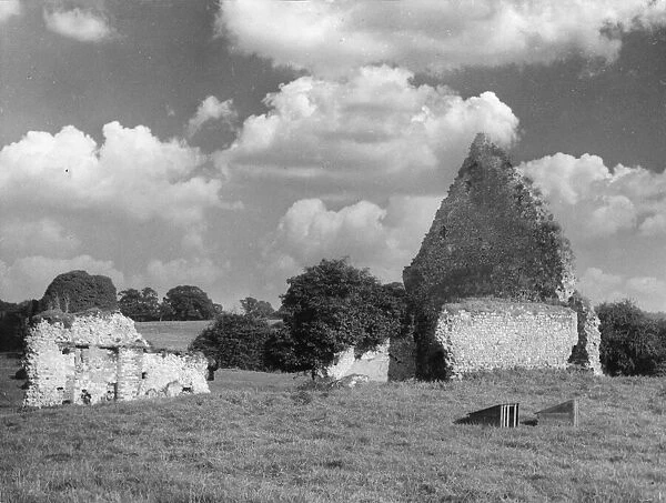 Fragments of the once great priory at West Acre, Norfolk, England