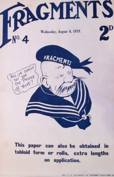 Framed Print : Fragments magazine poster by Bruce Bairnsfather, 1919 Framed Print : Fragments magazine poster by Bruce Bairnsfather, 1919