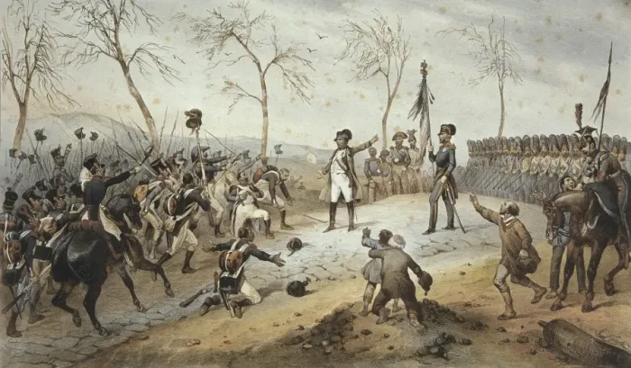 Framed Print : France (1815). Napoleon returning from the Elba Framed Print : France (1815). Napoleon returning from the Elba