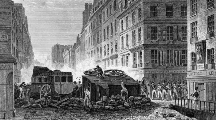 Framed Print : FRANCE / 1830 / BARRICADES Framed Print : FRANCE / 1830 / BARRICADES