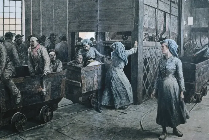 Framed Print : France (1903). Coal mine. Engraving Framed Print : France (1903). Coal mine. Engraving