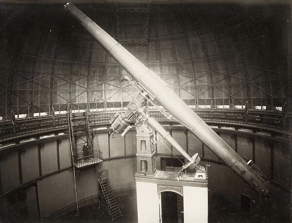 France c. 1890 - large telescope in the Nice Observatory