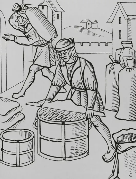 Framed Print : France. Measurement of grain in Paris. Facsimile Framed Print : France. Measurement of grain in Paris. Facsimile