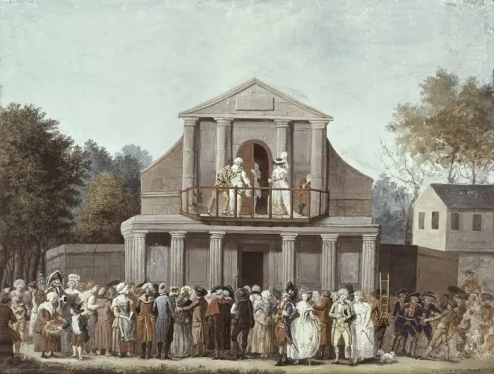 Framed Print : FRANCE. Paris. Anonymous watercolour, 18th c Framed Print : FRANCE. Paris. Anonymous watercolour, 18th c