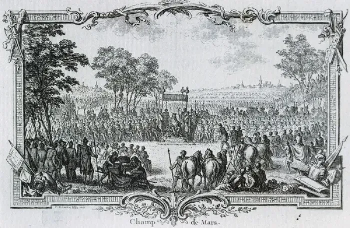 Framed Print : France. Paris. Champ de Mars during a ceremony. Engraving, 1 Framed Print : France. Paris. Champ de Mars during a ceremony. Engraving, 1