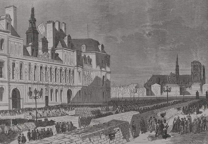 Framed Print : France. Paris Commune. Barricades and artillery Framed Print : France. Paris Commune. Barricades and artillery