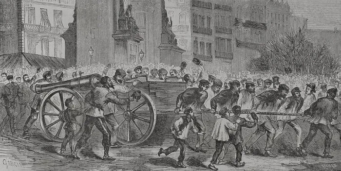 Framed Print : France. Paris Commune. The insurgents dragging
