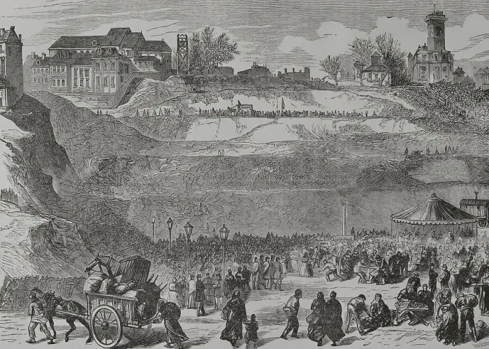Framed Print : France. Paris Commune. Positions occupied by