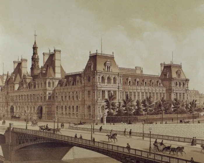 Framed Print : France. Paris. The Hotel de Ville, the building housing Framed Print : France. Paris. The Hotel de Ville, the building housing