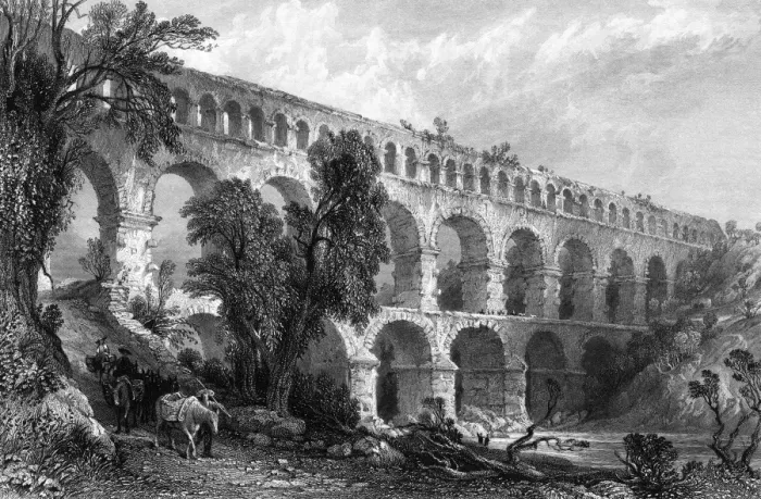 Framed Print : France Pont Du Gard Framed Print : France Pont Du Gard