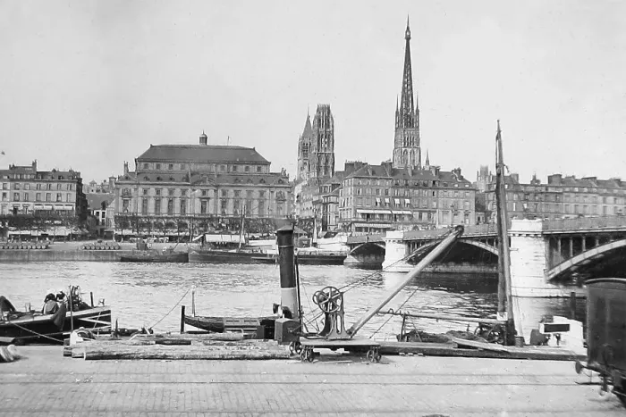 Framed Print : France Rouen Grand Pont pre-1900 Framed Print : France Rouen Grand Pont pre-1900