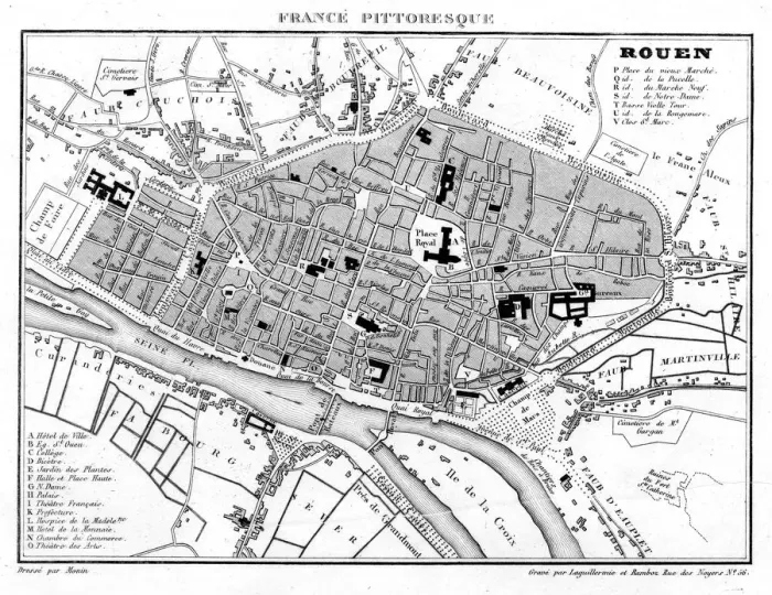 Framed Print : FRANCE / ROUEN PLAN Framed Print : FRANCE / ROUEN PLAN