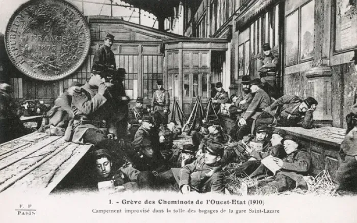 Framed Print : France - Strike of the Western (State) railwaymen Framed Print : France - Strike of the Western (State) railwaymen